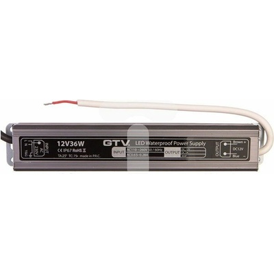 GTV Voděodolný LED napájecí zdroj 36W IP67 DC 12V (LD-WZA36W-NW)