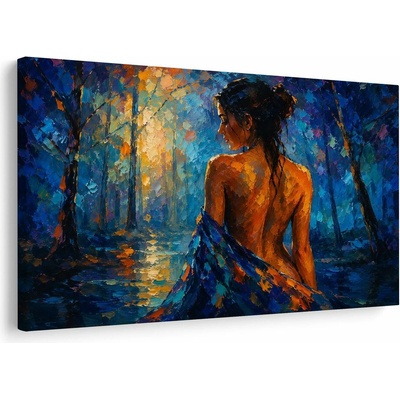 Obraz žena v modrém lese - 60x40