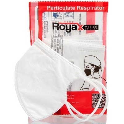 Royax respirátor , FFP2, bílý, 4-vrstvý, univerzální, 5 ks
