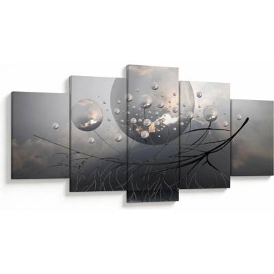Obraz abstraktných gulí, päťdielne 150x80 cm