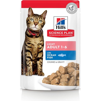 Hills Science Plan Adult Light kuracie a rybí výber 48 x 85 g