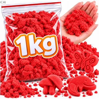 KIK kinetický písek červená 1 kg v sáčku