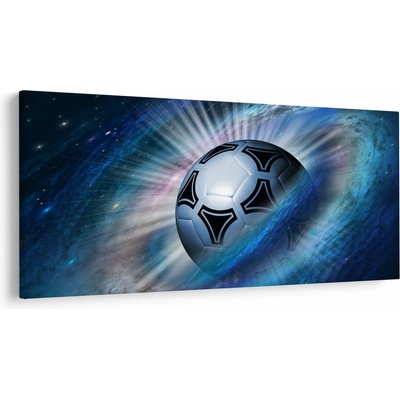 Obraz - Futbalová lopta vo vesmíre, jednodielne 200x100 cm