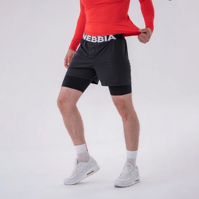 Nebbia pánske šortky Double-Layer Black