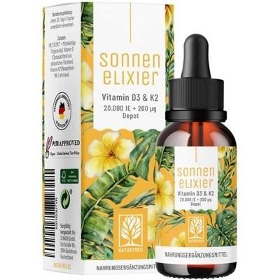Naturtreu Sluneční elixír Vitamin D3 & K2 MK7 kapky, 30 ml