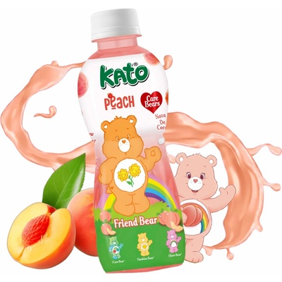 Kato Care Bears Peach Juice With Nata De Coco Jelly 320 ml