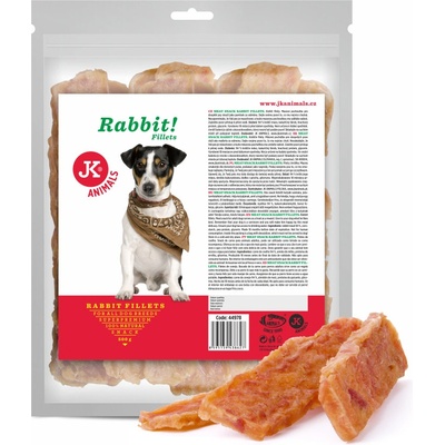 JK ANIMALS Meat Snack Rabbit fillets 94% sušené králičí maso 500 g