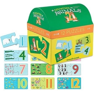 Better Brand truhlička: Counting Animals/Počítání se zvířátky 12 dvoudílných dílků