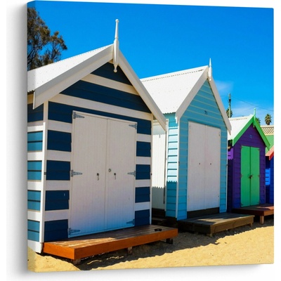 Obraz - Pláž Brighton, Melbourne, Austrálie, jednodílný 70x70 cm
