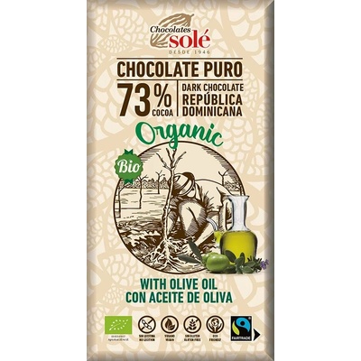 SOLÉ Bio hořká čokoláda s olivovým olejem 100 g
