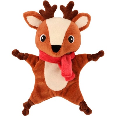 Huhubamboo vánoční sob s červenou šálou 20 cm