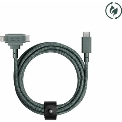 Native Union BELT-CCL-GRN-NP USB-C – USB-C + Lightning, 1,5m, zelený