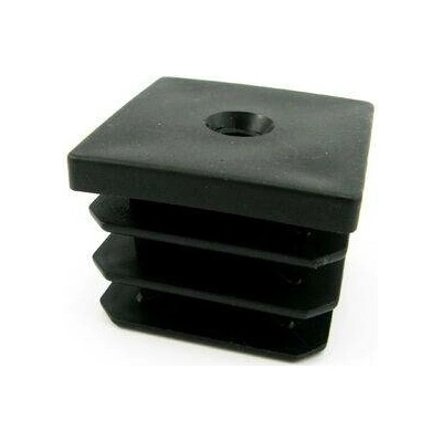 Zátka čtvercová 50 x 50 mm M10 plastový závit černá