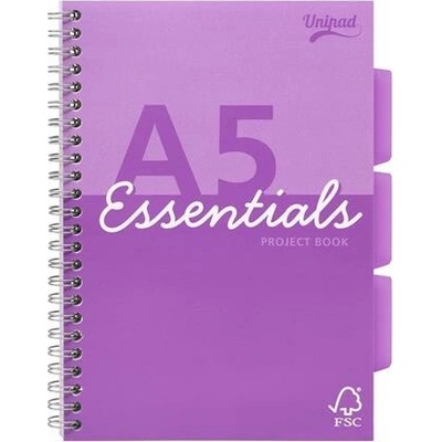 PUKKA PAD Zošit so špirálovou väzbou formát A5 linkovaný Unipad Essentials Project Book zmiešané farby
