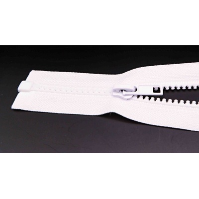 Deliteľný kostený zips - dĺžka (30 - 95 cm) - rôzne farby 90 cm Biela bez ozdoby