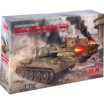 ICM Battle of Berlin 1945 DIORAMA SET T-34-85 King Tiger DS3506 1:35