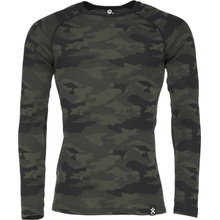 Bula Camo Merino Wool Crew tričko khaki