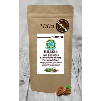 Monro Brasil Sao Silvestre Peaberry Andrade Family Fermentation káva Arabika zrnková 0,1 kg – Hledejceny.cz
