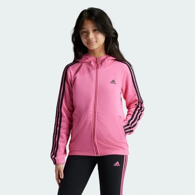 adidas Essentials 3-stripes Fullzip Hoodie růžová