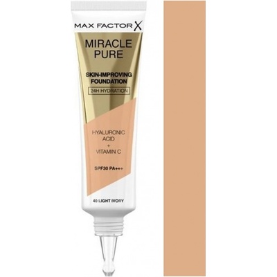 Max Factor Miracle Pure Skin dlhotrvajúci make-up SPF30 40 Light Ivory 30 ml