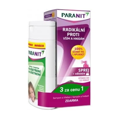 Paranit spray 60 ml + šampon 100 ml + hřeben – Hledejceny.cz