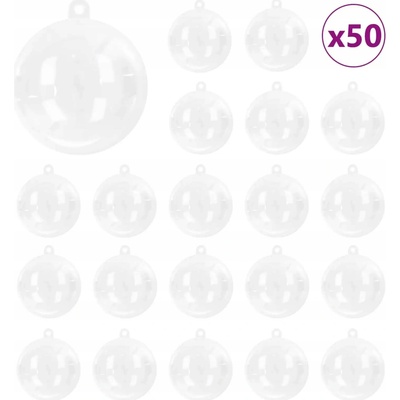 VidaXL Sada Vianočných Gulí 50 ks priehľadné Ø 5 cm