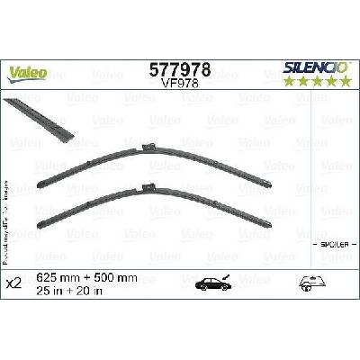 Valeo Silencio Flat blade set 625+500 mm VA 577978