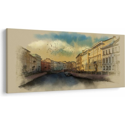 Obraz - Moyka rieka, Petrohrad, Rusko, jednodielne 200x100 cm
