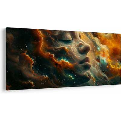 Obraz - Tvář ve vesmíru, jednodílný 250x125 cm