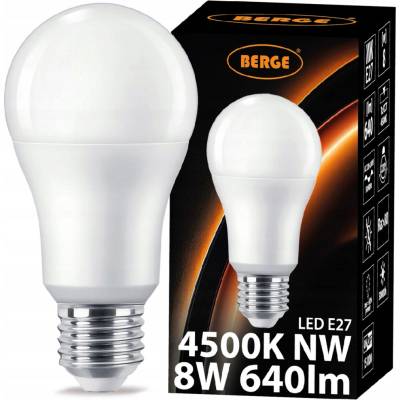 Berge LED žiarovka Milio E27 MZ0201 8W 660Lm neutrálna biela