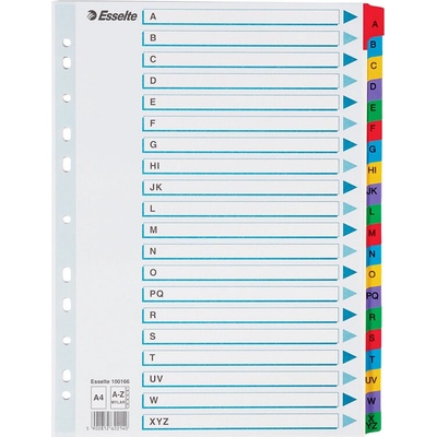 Zosilnené registre "Mylar", mix farieb, kartón, A4, AZ, ESSELTE