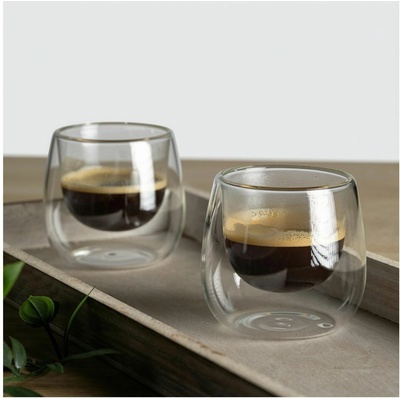 Haushalt international Dvoustěnné sklenice na espresso 2 x 80 ml