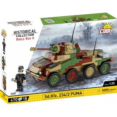 COBI 2287 World War II Nemecké pancierové vozidlo Sd.Kfz. 234/2 PUMA 1:35