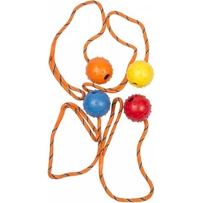 Duvo+ Rubber Dental Ball with Rope Mix 33 cm