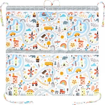 Esito luxusní kapsář na postýlku Minky World 53 x 53 cm modrá stříbrná