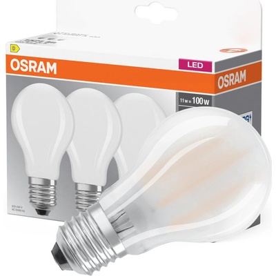 Osram 3PAK LED žiarovka E27 A60 11W 100W 1521lm 4000K Neutrálne 300° vlákno BASE