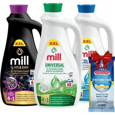 Mill prací gel univerzální mix Black 3 x 3 l 180 PD