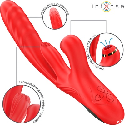 Intense Karol Multifunction Vibrator Thrust & Stimulation & Suction Red