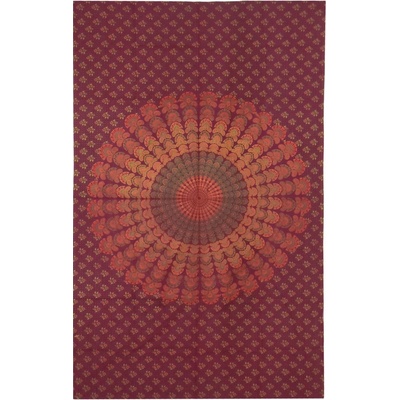 Sanu Babu Přehoz s tiskem "Barmeri round mandala", 130x210cm (3C)