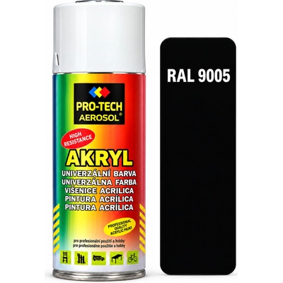 PRO-TECH akrylová farba v spreji 400 ml – čierna (RAL 9005)