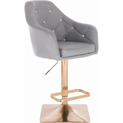 LuxuryForm Design Roma na zlatej hranatej podstave / šedá