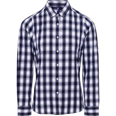 Premier Workwear dámská bavlněná kostkovaná košile tmavě modrá bílá – Hledejceny.cz