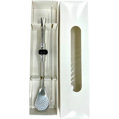 Cuchara Set bombilla + čistící kartáček černá