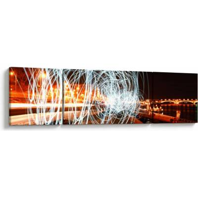 Obraz svetelných vĺn, trojdielne 170x50 cm