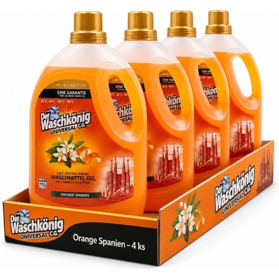 Waschkönig prací gel Universal Orange Spanien limited 4 x 3,305 l 110 PD