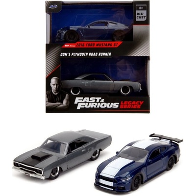 Jada Autíčka Ford Mustang a Plymouth Road Runner Fast & Furious Twin Pack kovová délka 12 cm 1:32