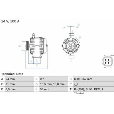 Alternátor BOSCH 0 986 082 080