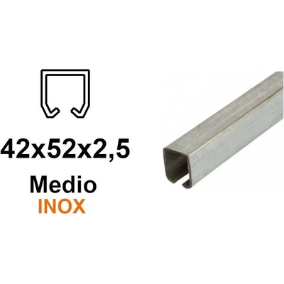INOX C-profil pro závěsnou bránu 42×52×2,5, nerezový 6 m (ZB-CP42x52M-INOX-6)