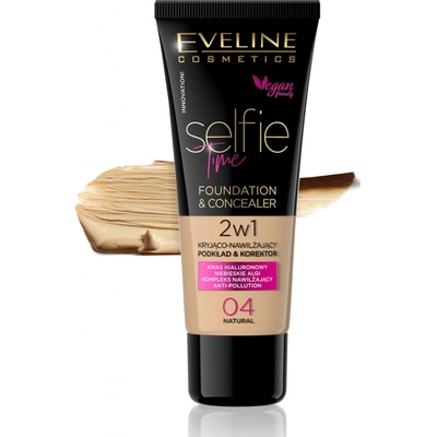 Eveline Selfie Time Make-up a korektor 2 v 1 04 natural 30 ml