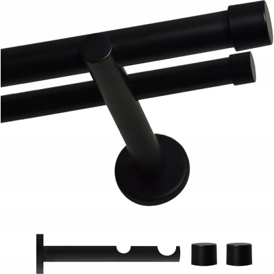 VOPPI DVOJITÁ GARNÝŽ LOFT 25+19MM 380 CM ČERNÁ